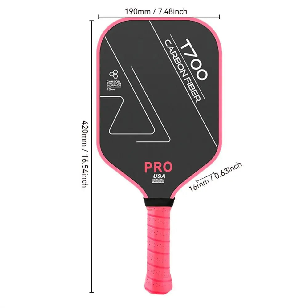 T700 Pickleball Paddles Frosted Surface Carbon Fiber Pickleball Racket Lightweight USAPA Approved